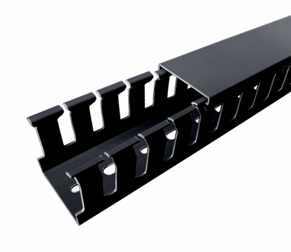 PVC Wiring Ducts Wide Slot - Black