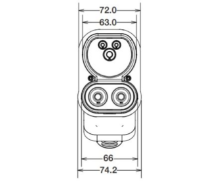 DC EV charging connector with cable